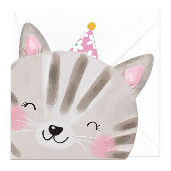 Carly the Cat in Party Hat | Greeting Card Carly the Cat in Party Hat | Greeting Card