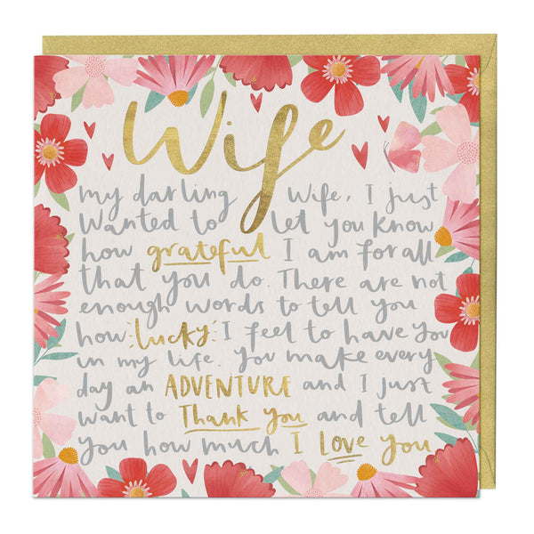 Greeting Card - F066 - Love To Wife Card - Love To Wife Card - Whistlefish
