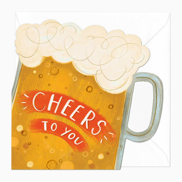 Greeting Card-F077 - Cheers To You Beer Cut-Out Card-Whistlefish