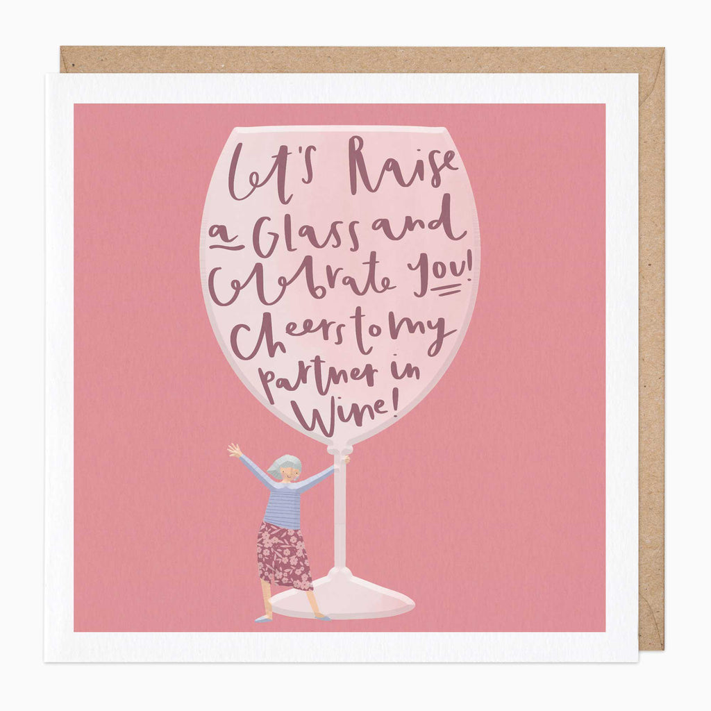 Greeting Card-F080 - Raise A Glass Friend Card-Whistlefish