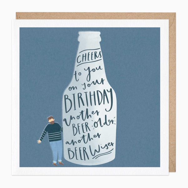 Greeting Card-F081 - Beer Bottle Birthday Card-Whistlefish