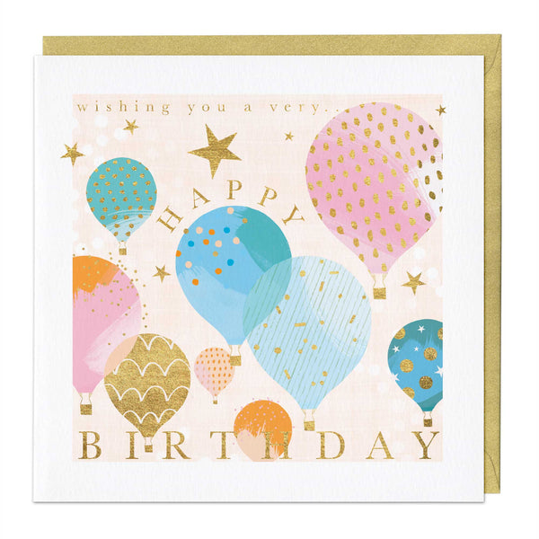 Greeting Card - F086 - Hot-Air-Balloons Birthday Card - Hot-Air-Balloons Birthday Card - Whistlefish