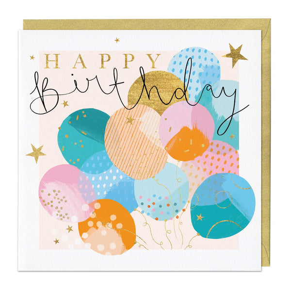 Greeting Card - F087 - Pattern Birthday Balloons Card - Pattern Birthday Balloons Card - Whistlefish