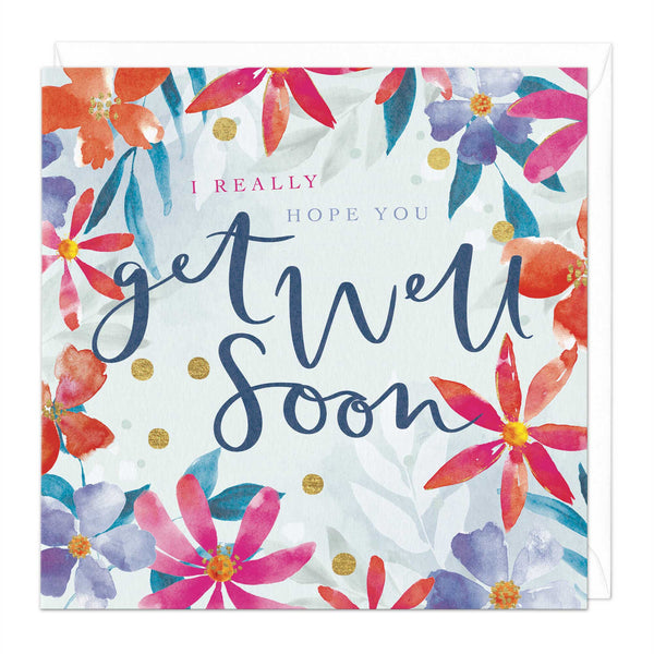 Greeting Card - F102 - Getwell Floralburst Card - Getwell floralburst card - Whistlefish