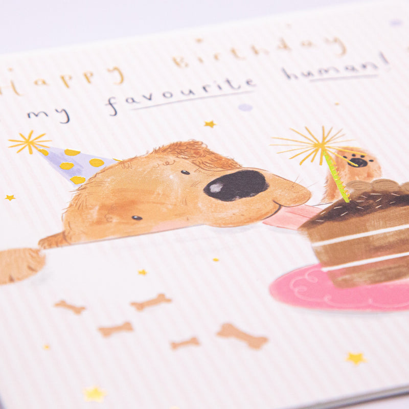 Greeting Card - F108 - Dog Eating Cake Birthday Card - Dog Eating Cake Birthday Card - Whistlefish