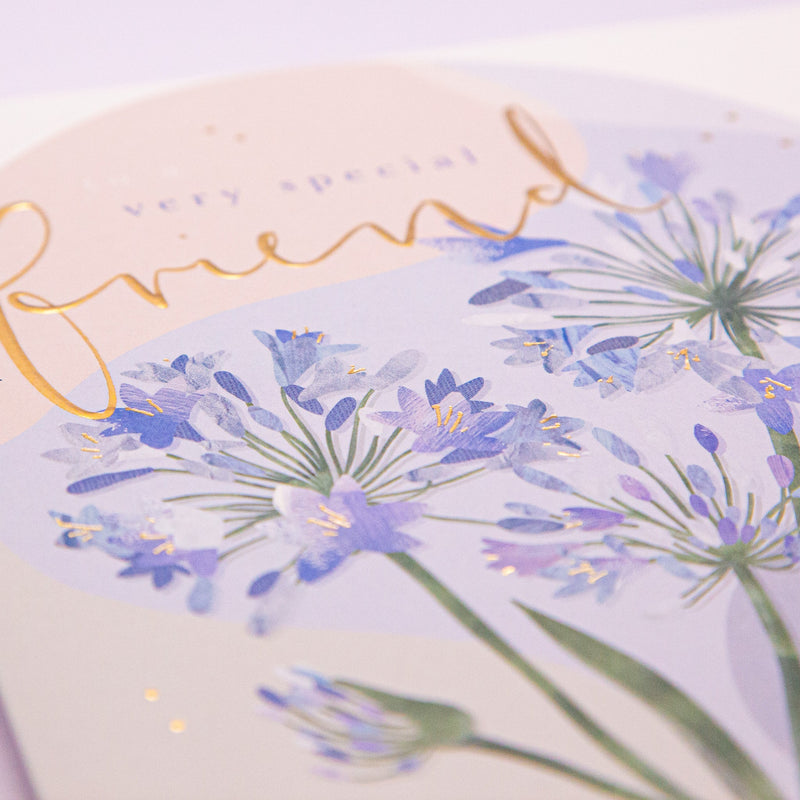 Greeting Card - F114 - Agapanthus Friend Birthday Arch Card - Agapanthus Friend Birthday Arch Card - Whistlefish