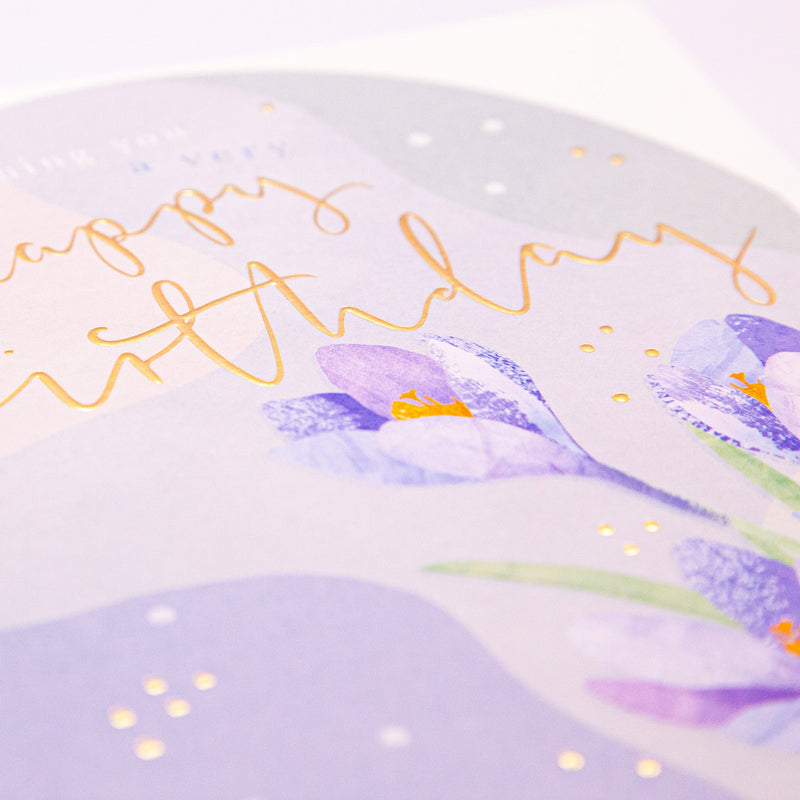 Greeting Card - F116 - Crocus Birthday Arch Card - Crocus Birthday Arch Card - Whistlefish