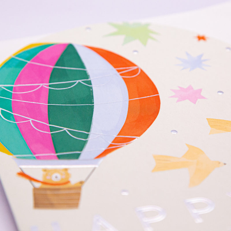 Greeting Card - F119 - Hot-Air Balloon Birthday Arch Card - Hot-Air Balloon Birthday Arch Card - Whistlefish