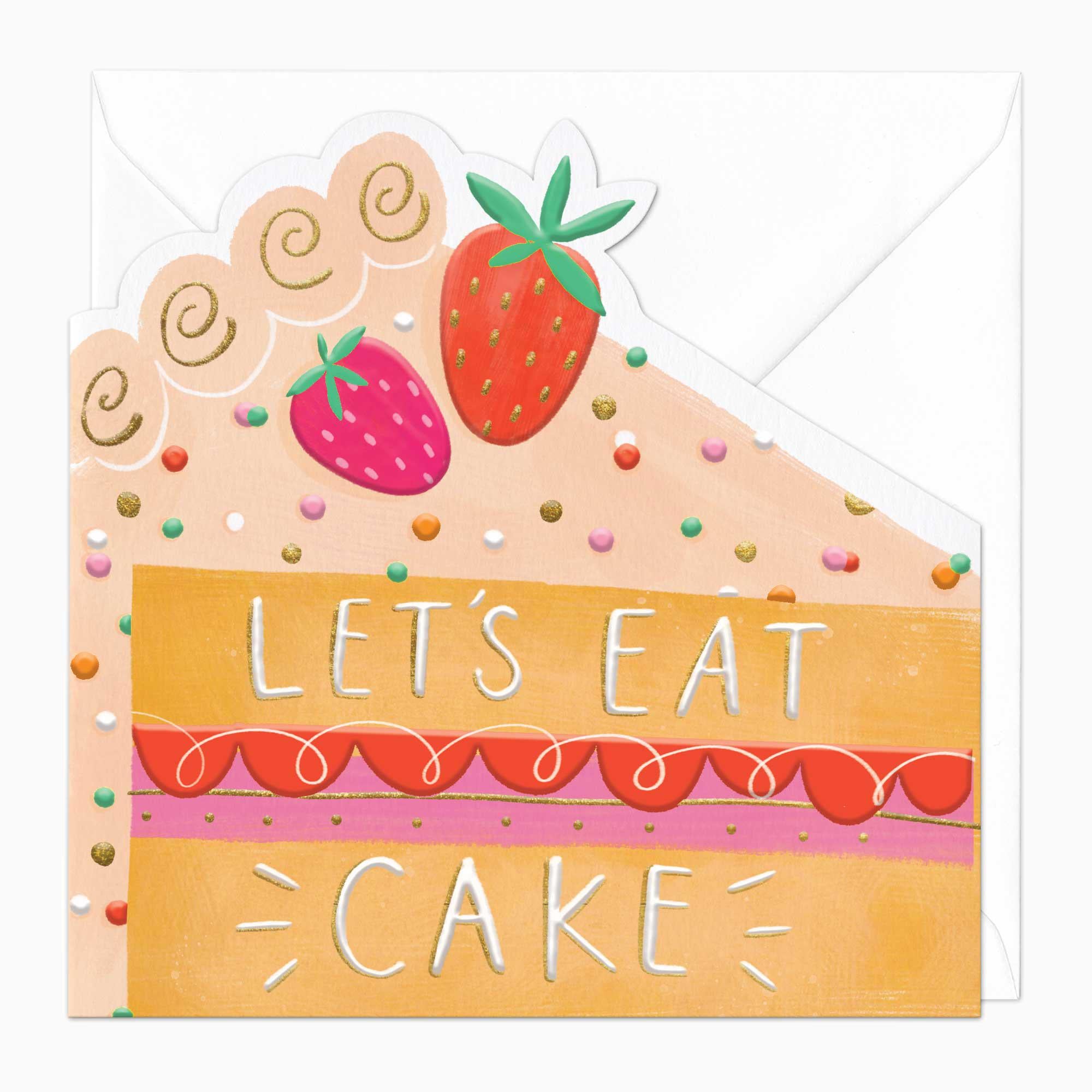 Greeting Card-F122 - Let's Eat Cake Birthday Card-Whistlefish