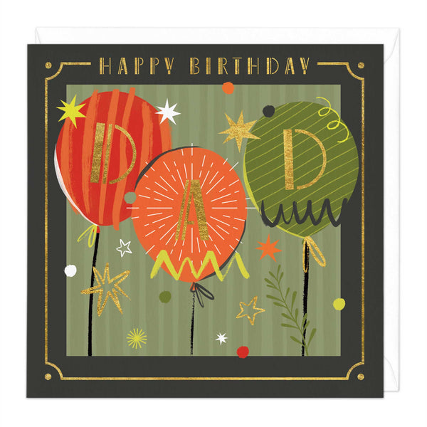 Greeting Card - F126 - Dad Balloon Deco Birthday Card - Dad Balloon Deco Birthday Card - Whistlefish