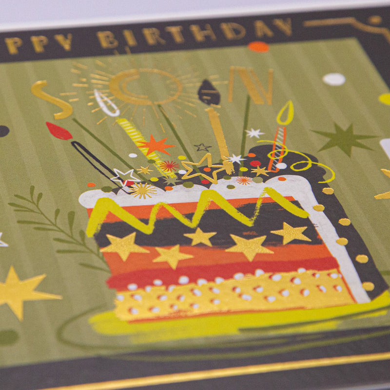 Greeting Card - F127 - Son's Birthday Cake Deco Card - Son's Birthday Cake Deco Card - Whistlefish