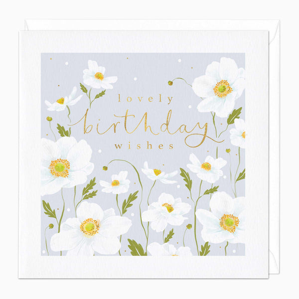 Greeting Card-F142 - Birthday Wishes Anemone Card-Whistlefish