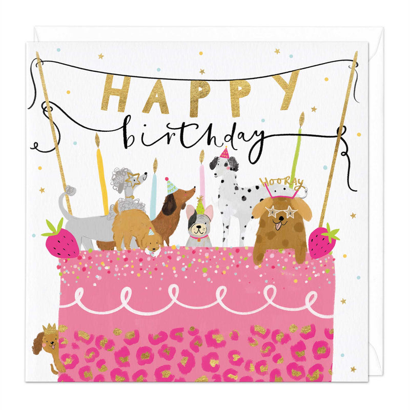 Greeting Card - F143 - Party Dogs Cake Topper Art Card - Party Dogs Cake Topper Art Card - Whistlefish