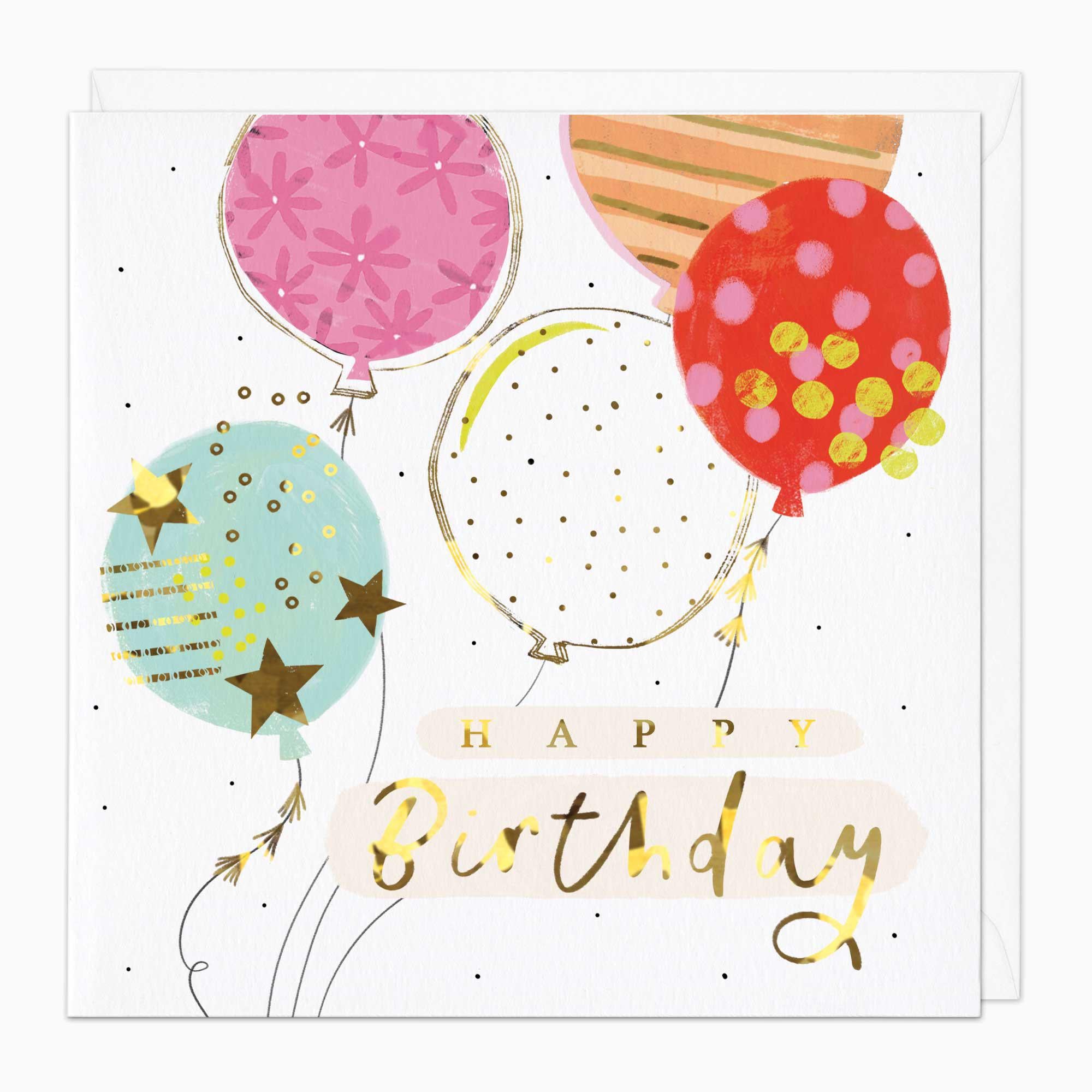 Greeting Card-F157 - Joyful Balloons Birthday Card-Whistlefish