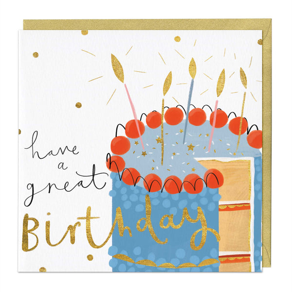 Greeting Card - F159 - Men's Big Cake Birthday Card - Men's Big Cake Birthday Card - Whistlefish