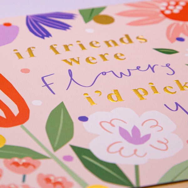 Greeting Card - F162 - Friends Flowers Art Card - Friends Flowers Art Card - Whistlefish