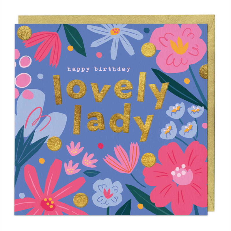 Greeting Card - F167 - Lovely Lady Floral Card - Lovely Lady Modern Art Card - Whistlefish