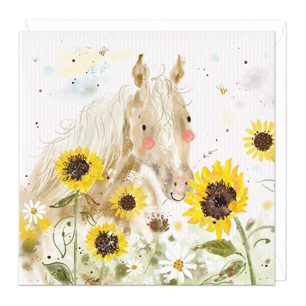 Greeting Card - F171 - Sunflower Horse Art Card - Sunflower Horse Art Card - Whistlefish