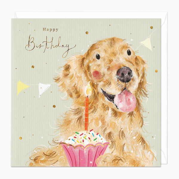 Greeting Card-F186 - Cupcake Labrador Birthday Card-Whistlefish