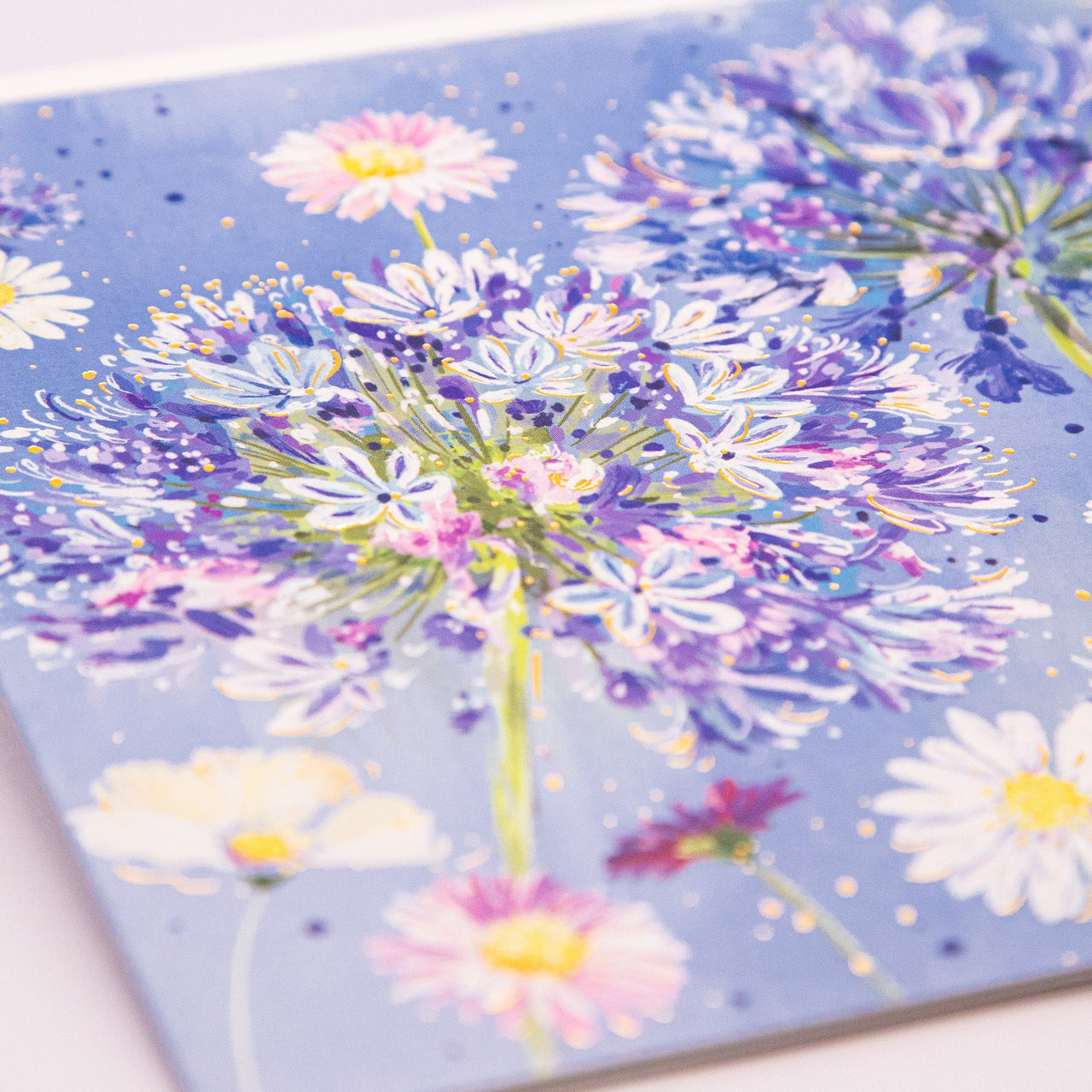 Greeting Card - F188 - Ocean Blue Floral Art Card - Ocean Blue Floral Art Card - Whistlefish