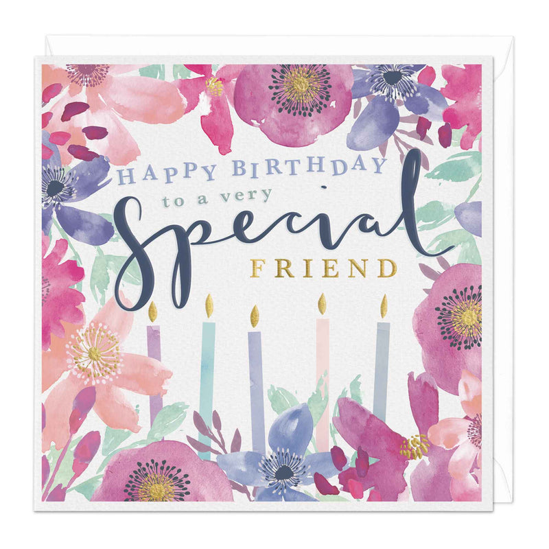 Greeting Card - F190 - Special Friend Lilac Birthday Card - Special Friend Lilac Birthday Card - Whistlefish