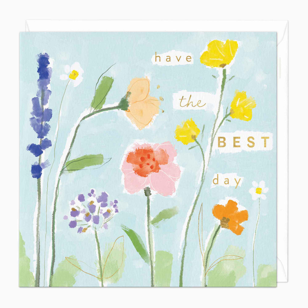 Greeting Card-F203 - Have The Best Day Foral Card-Whistlefish