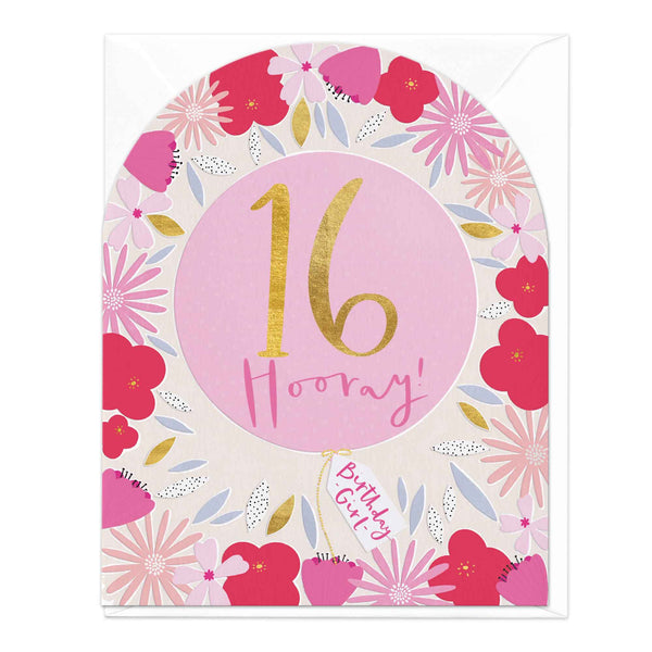 Greeting Card - F208 - Sweet 16 Today Blooms Arch Card - Sweet 16 Today Blooms Arch Card - Whistlefish