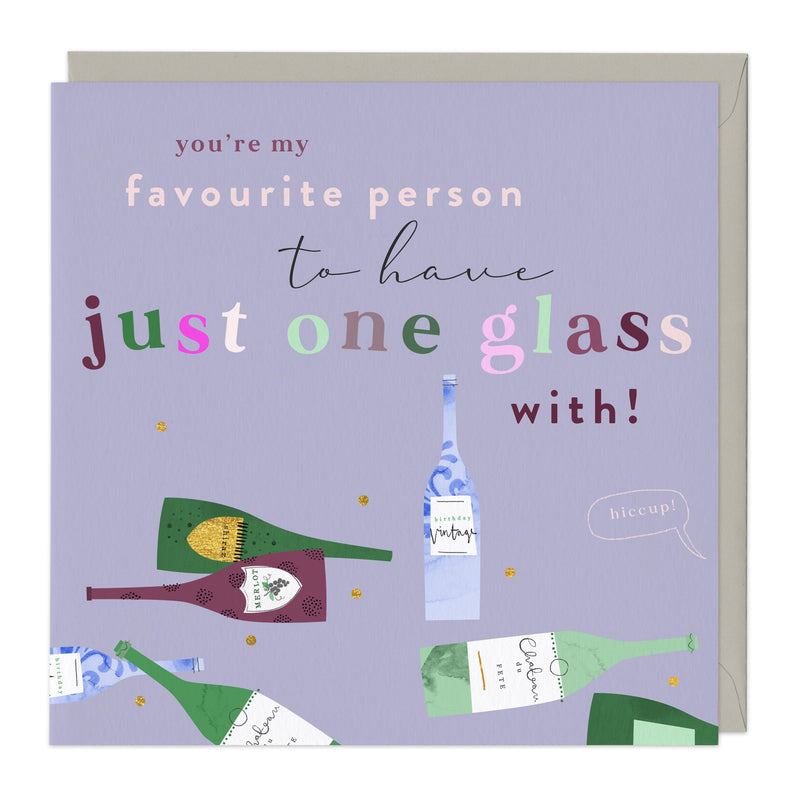 Greeting Card - F211 - One Glass Humour Greeting Card - One Glass Humour Greeting Card - Whistlefish