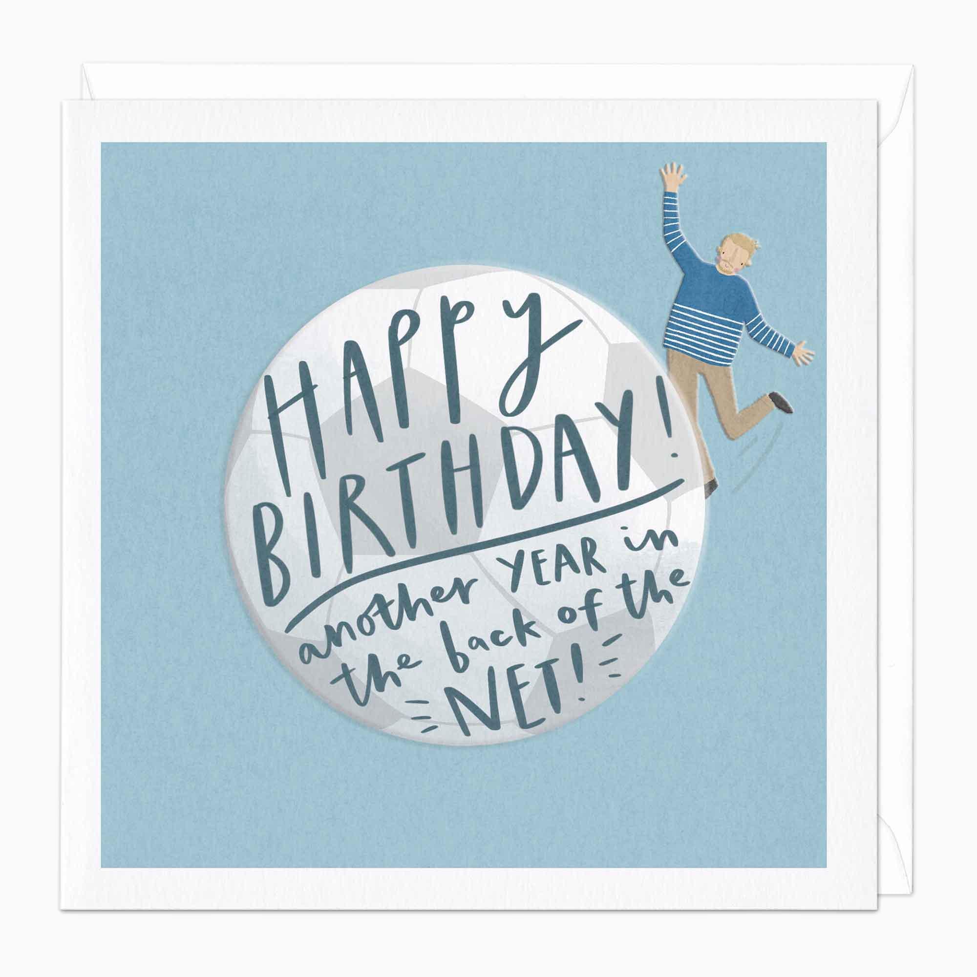 Greeting Card-F218 - Goal-Scoring Birthday Card-Whistlefish