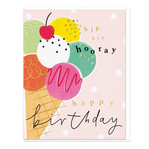 Greeting Card - F221 - Ice Cream Cone Birthday Card - Ice Cream Cone Birthday Card - Whistlefish