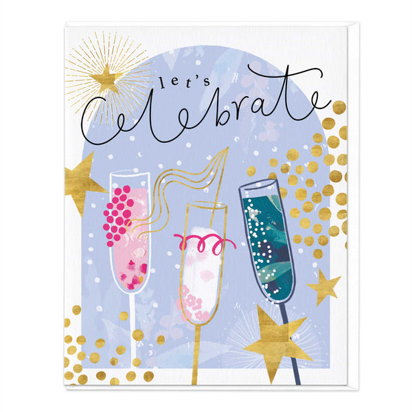 Greeting Card - F225 - Lets Celebrate Prosecco Art Card - Lets Celebrate Prosecco Art Card - Whistlefish