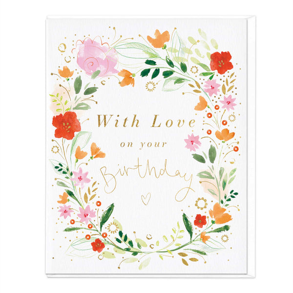 Greeting Card - F227 - Floral Love Birthday Card - Floral Love Birthday Card - Whistlefish