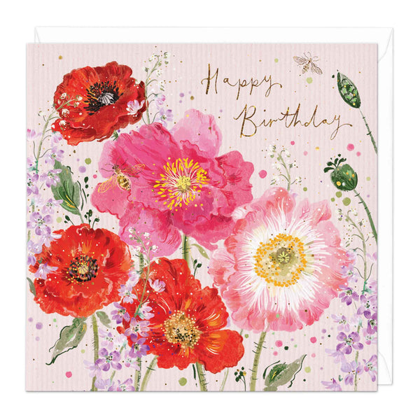 Greeting Card - F237 - Wild Poppies Birthday Card - Wild Poppies Birthday Card - Whistlefish