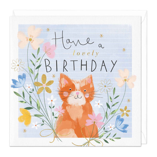 Greeting Card - F238 - Have A Lovely Birthday Cat Card - Have A Lovely Birthday Cat Card - Whistlefish