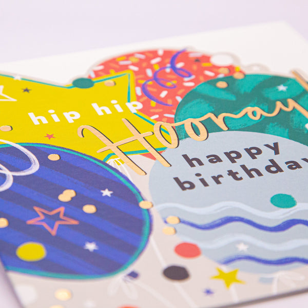 Greeting Card - F241 - Hip Hip Hooray Birthday Cut-Out Card - Hip Hip Hooray Birthday Cut-Out Card - Whistlefish