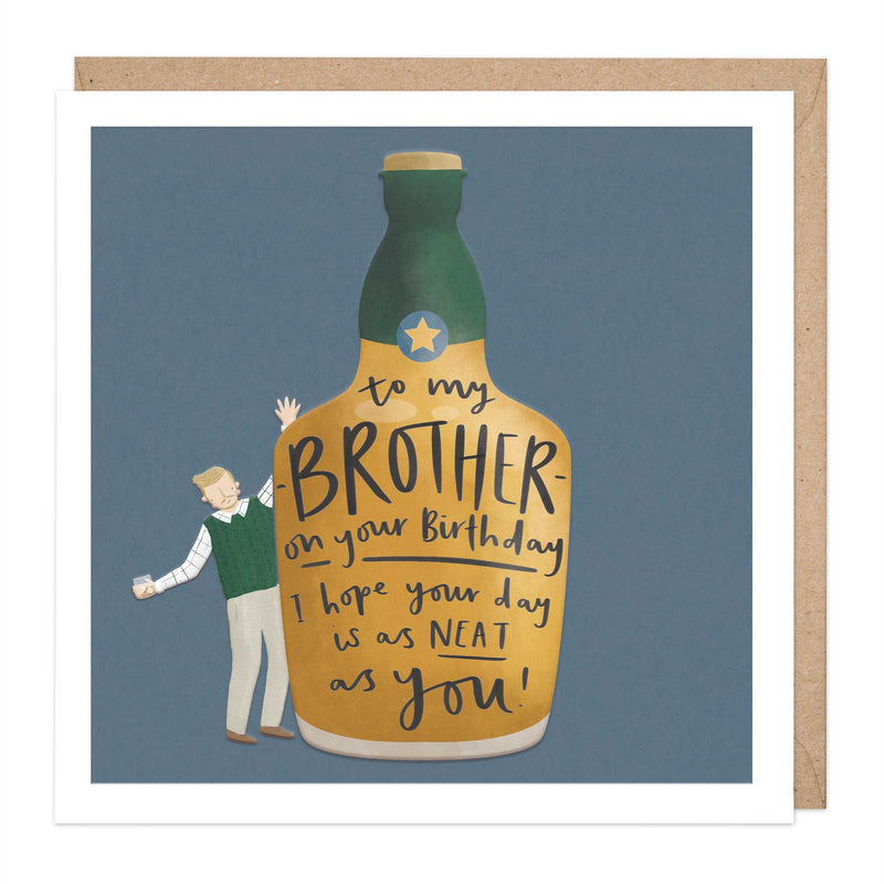 Greeting Card - F244 - Whiskey For Brother Birthday Card - Whiskey For Brother Birthday Card - Whistlefish