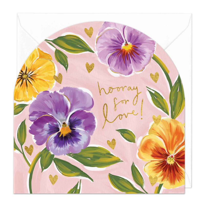 Greeting Card - F246 - Hooray For Love Floral Arch Card - Hooray For Love Floral Arch Card - Whistlefish