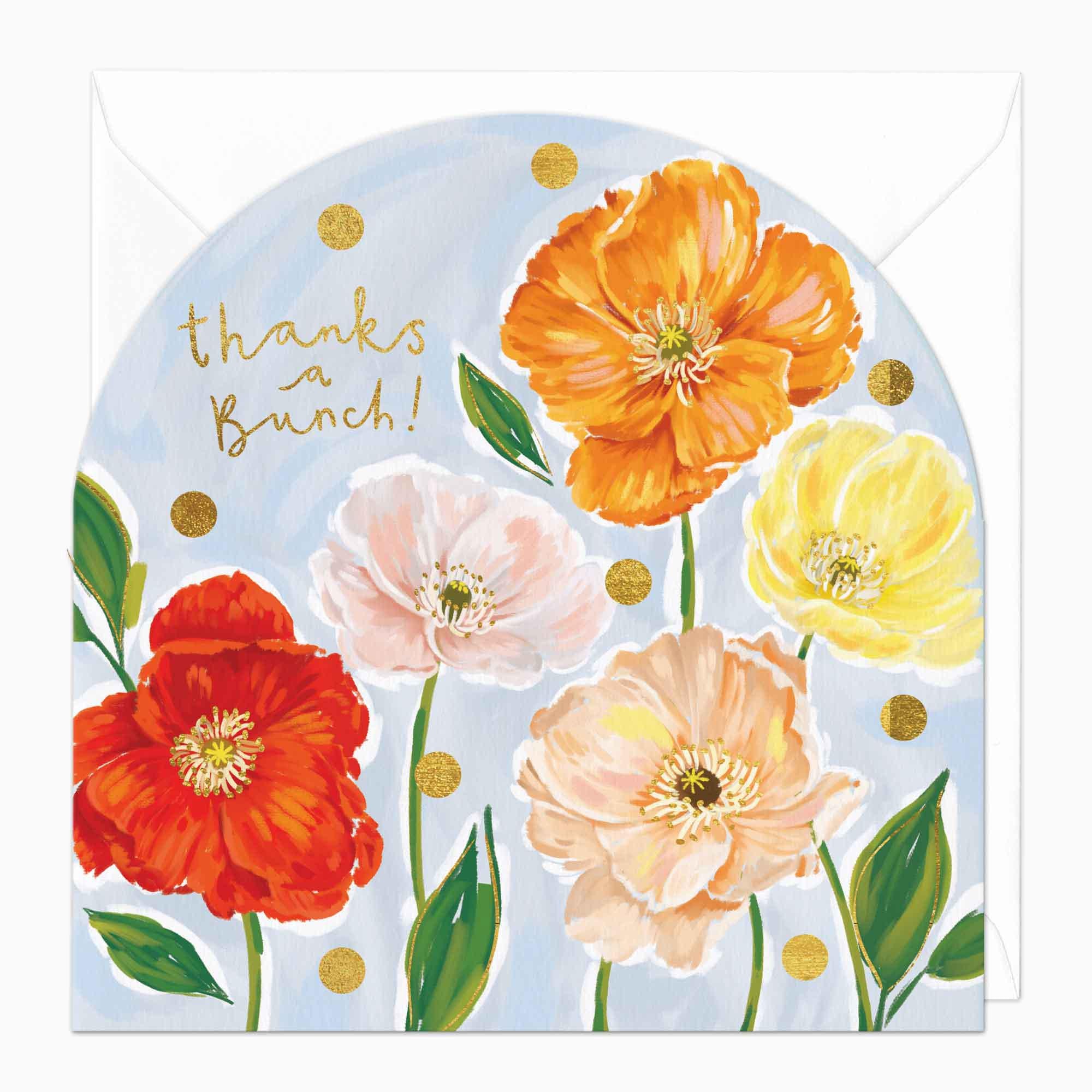 Greeting Card-F247 - Thanks A Bunch Wildflower Arch Card-Whistlefish