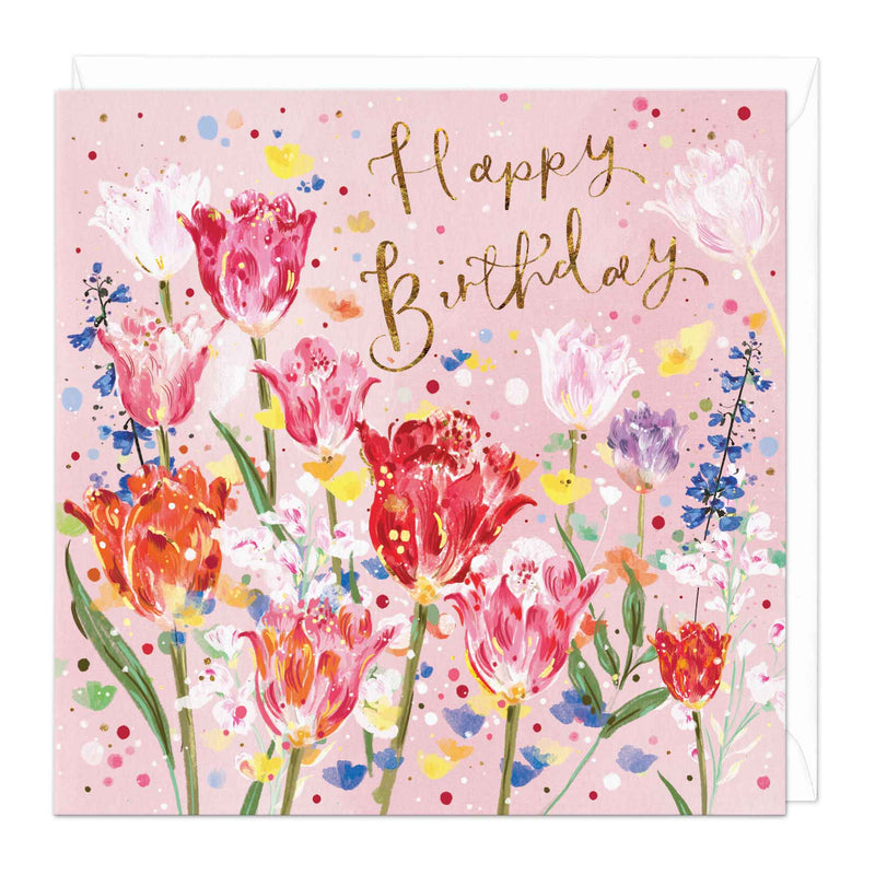 Greeting Card - F253 - Wild Tulips Birthday Card - Wild Tulips Birthday Card - Whistlefish