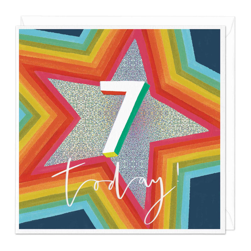 Greeting Card - F263 - 7 Star Birthday Card - 7 Star Birthday Card - Whistlefish