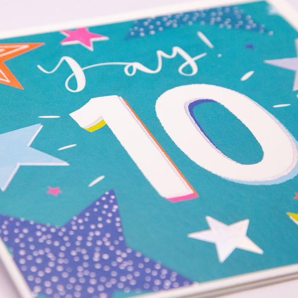 Greeting Card - F266 - Yay! 10th Birthday Card - Yay! 10th Birthday Card - Whistlefish