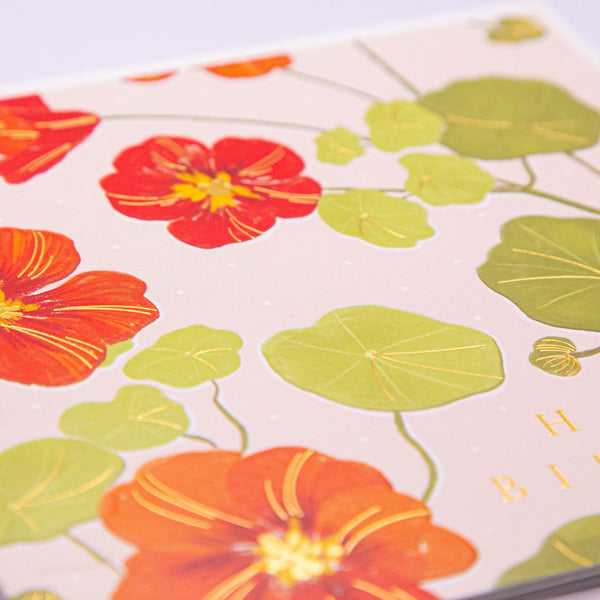 Greeting Card - F271 - Wild Nasturtium Birthday Card - Wild Nasturtium Birthday Card - Whistlefish