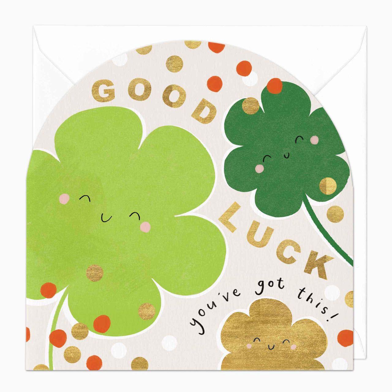 Greeting Card-F272 - Clover Good Luck Arch Card-Whistlefish