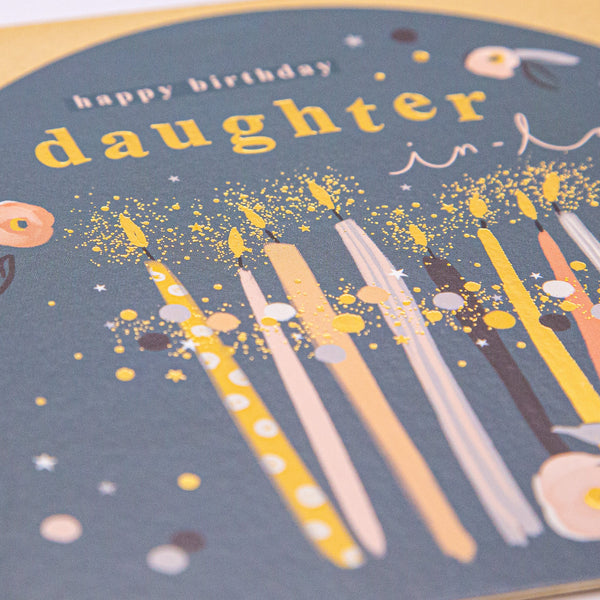 Greeting Card - F274 - Daughter In Law Candles Birthday Arch Card - Daughter In Law Candles Birthday Arch Card - Whistlefish