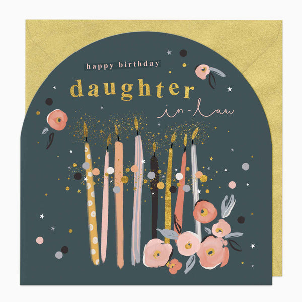 Greeting Card-F274 - Daughter In Law Candles Birthday Arch Card-Whistlefish