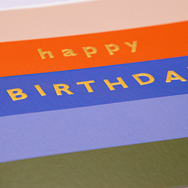 Greeting Card - F289 - Happy Birthday Striped Card - Happy Birthday Striped Card - Whistlefish