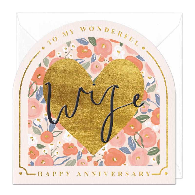 Greeting Card - F292 - Wonderful Wife Anniversary Arch Card - Wonderful Wife Anniversary Arch Card - Whistlefish