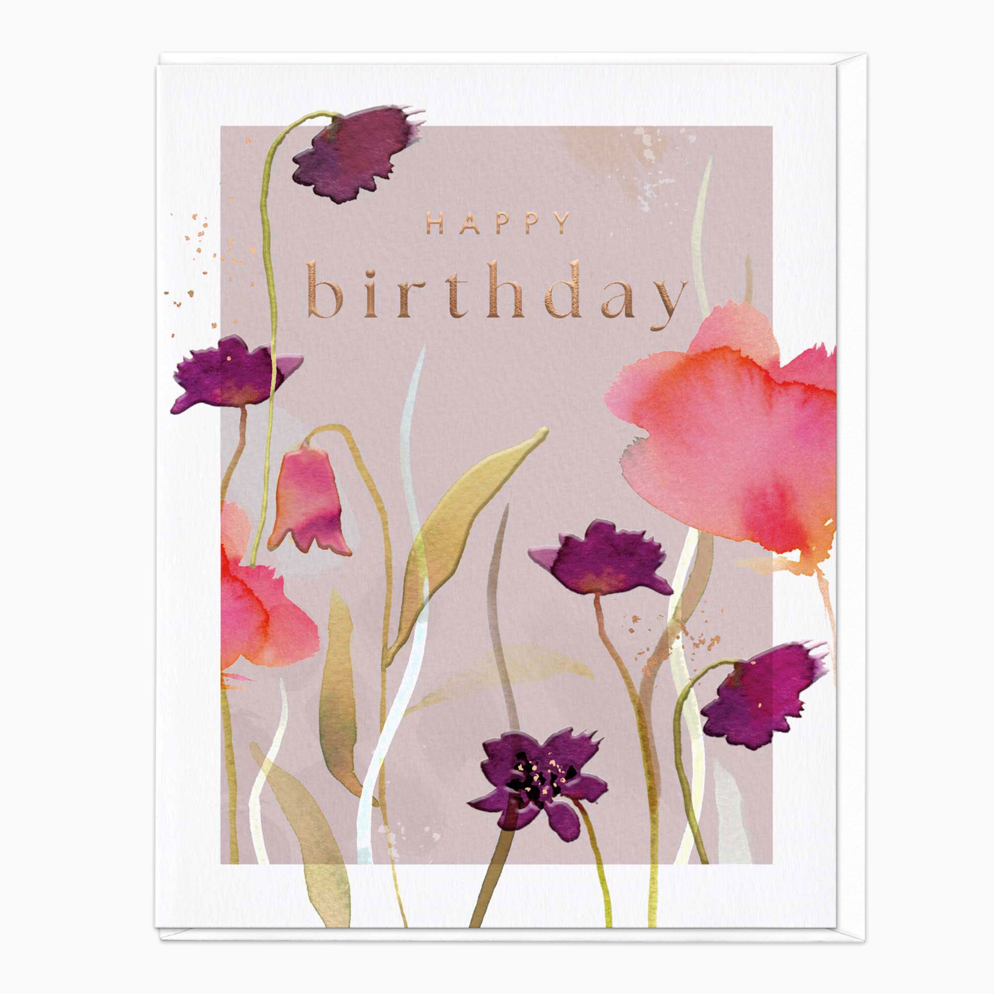 Greeting Card-F304 - Autumn Wildflowers Birthday Card-Whistlefish