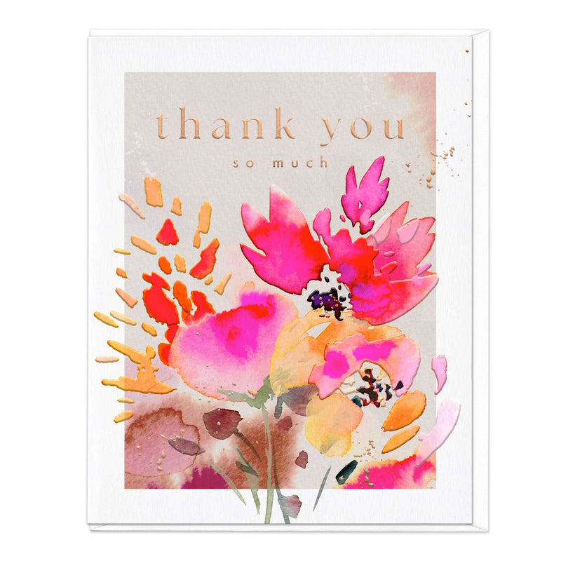 Greeting Card - F305 - Autumn Floral Thank You Card - Autumn Floral Thank You Card - Whistlefish