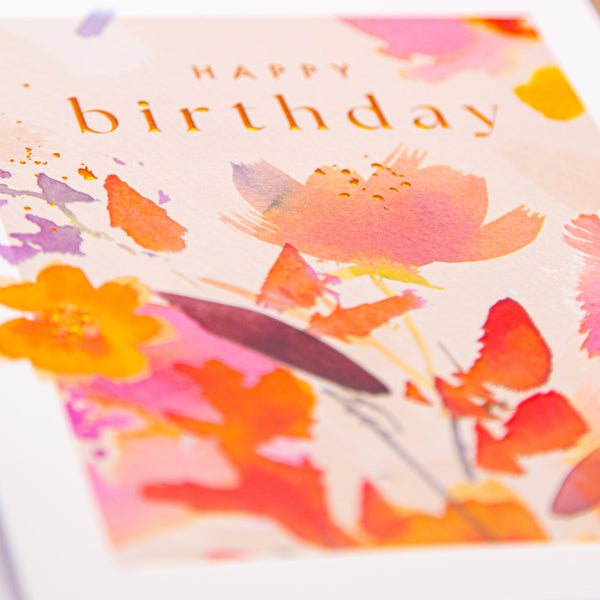 Greeting Card - F306 - Autumn Floral Birthday Card - Autumn Floral Birthday Card - Whistlefish